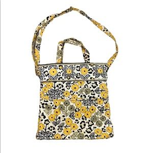 Vera Bradley Toggle Tote Bag Floral Cheetah Leopard Print Mustard Spring Purse